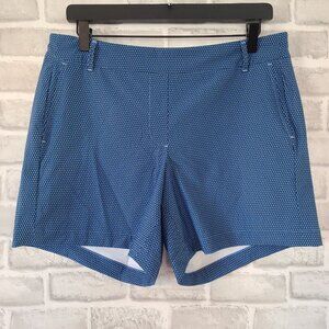 Spanx Sunshine Shorts Women Large Geo Scape PullOn Blue UPF 50+